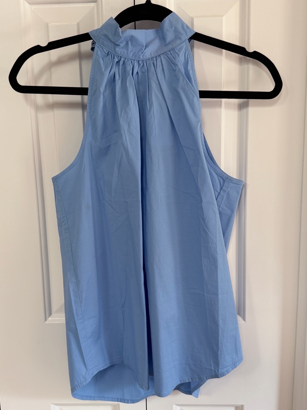 NWT J. Crew Light Blue Halter tie neck top